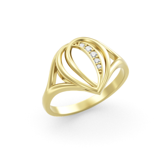 Couple, Prsten Lacrima, žluté zlato se zirkony