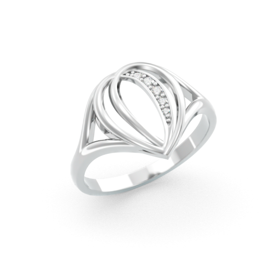 Couple, Prsten Lacrima, bílé zlato se zirkony