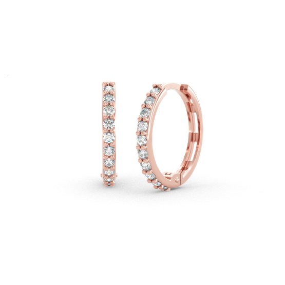 Couple, Kruhové náušnice Celesta, růžové zlato se zirkony