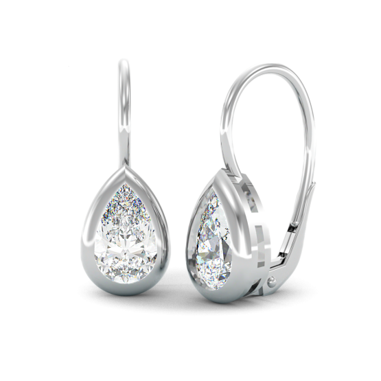 Visací náušnice Aquaé, bílé zlato se zirkony