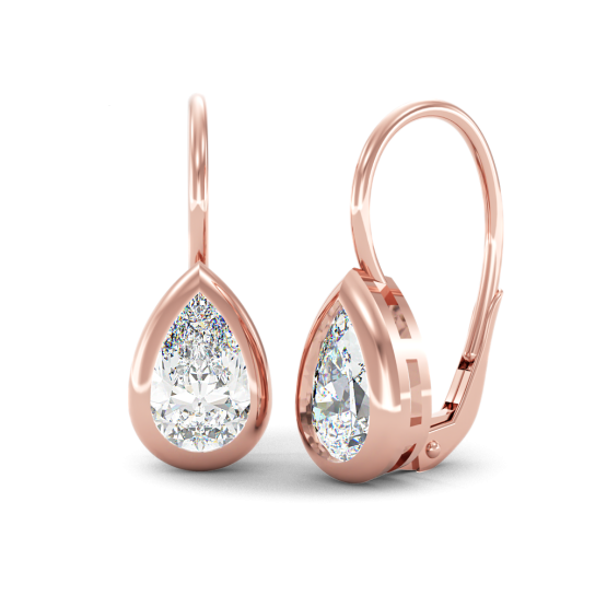 Visací náušnice Aquaé, růžové zlato se zirkony