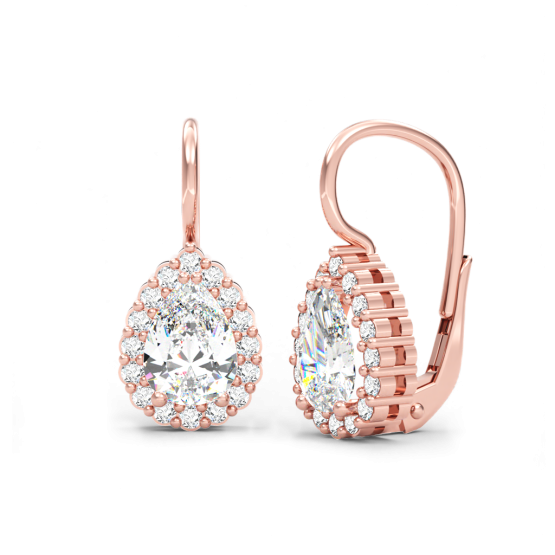 Couple, Elegantní náušnice Luca, růžové zlato se zirkony