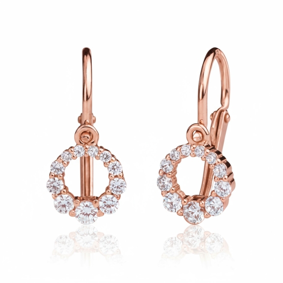 Luxur, Dětské náušnice Amalia, růžové zlato a zirkony