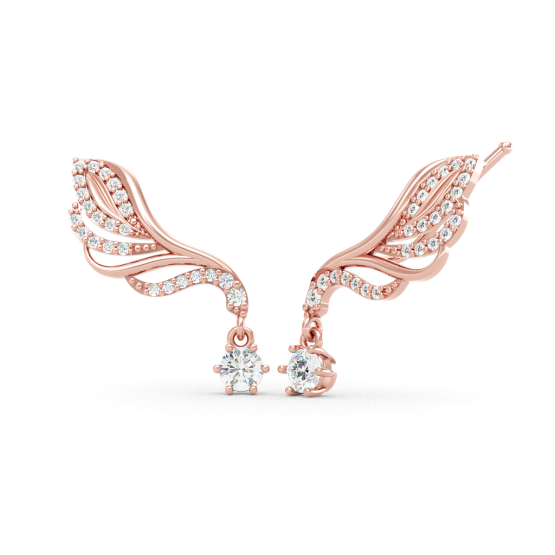 Couple, Elegantní záušnice Aviera, růžové zlato se zirkony