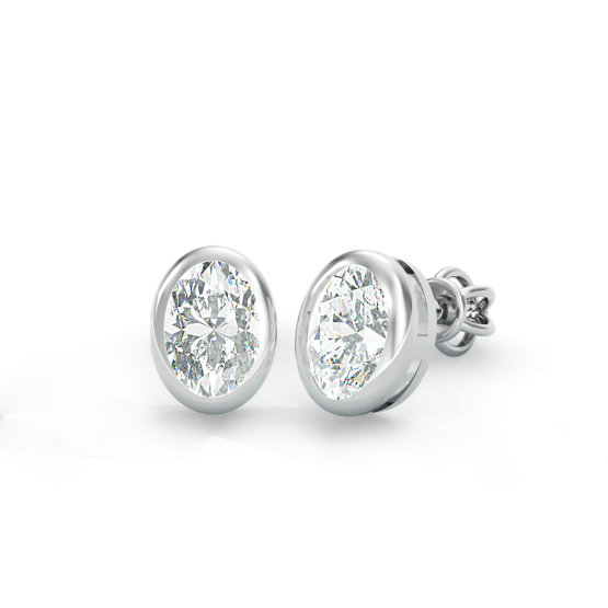 Peckové náušnice Solenne, bílé zlato se zirkony