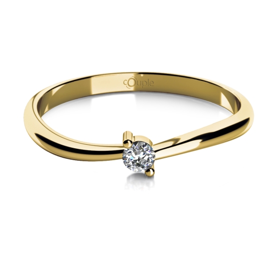 Couple, Zásnubní prsten Lora, žluté zlato s laboratorním diamantem