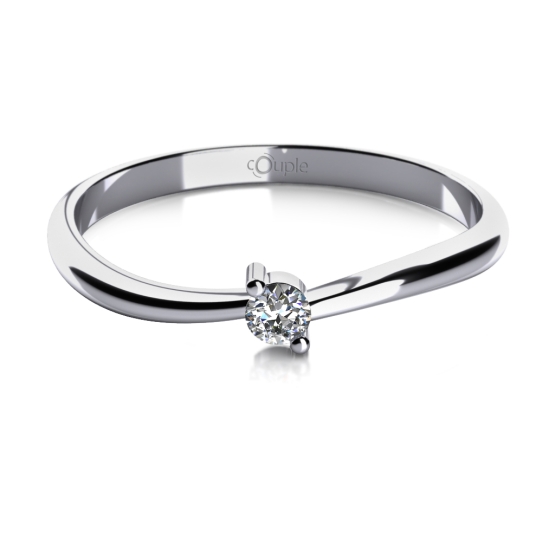 Couple, Zásnubní prsten Lora, bílé zlato s laboratorním diamantem