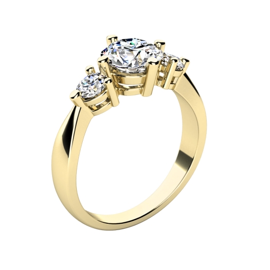 Couple, Zásnubní prsten Trilumia, žluté zlato se zirkony