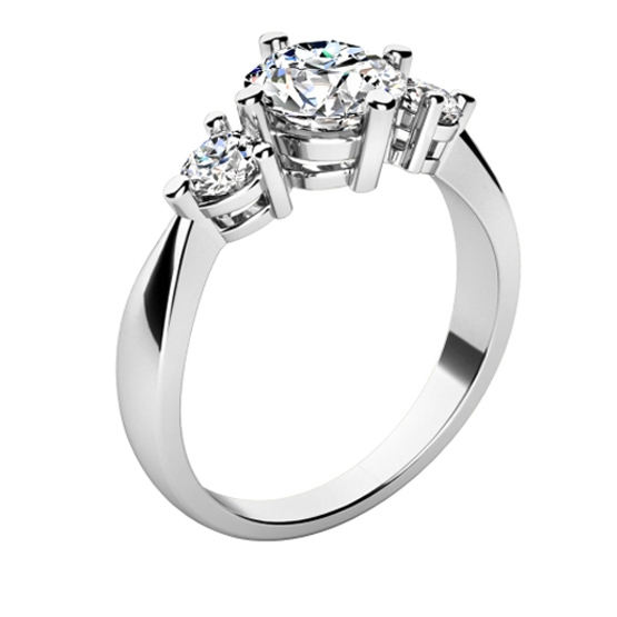 Couple, Zásnubní prsten Trilumia, bílé zlato se zirkony