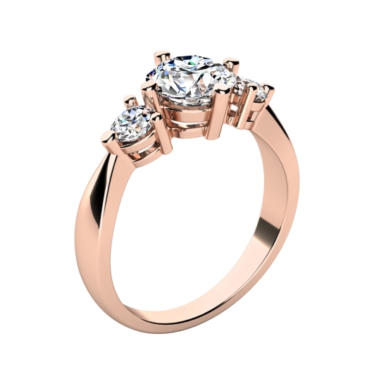 Couple, Zásnubní prsten Trilumia, růžové zlato se zirkony