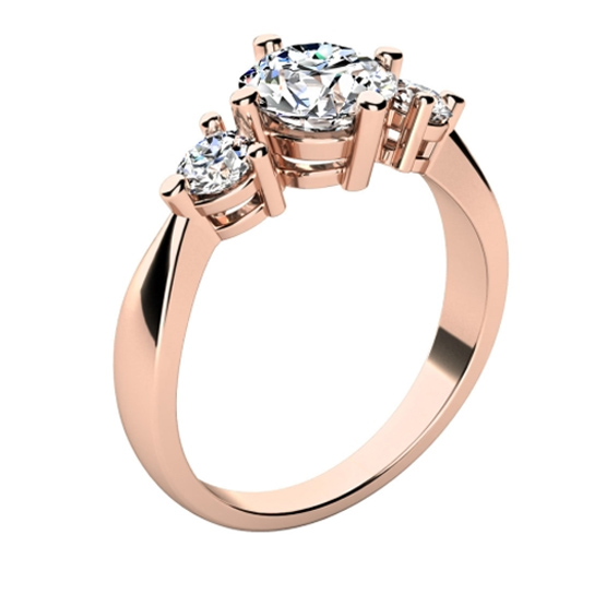 Couple, Zásnubní prsten Trilumia, růžové zlato se zirkony