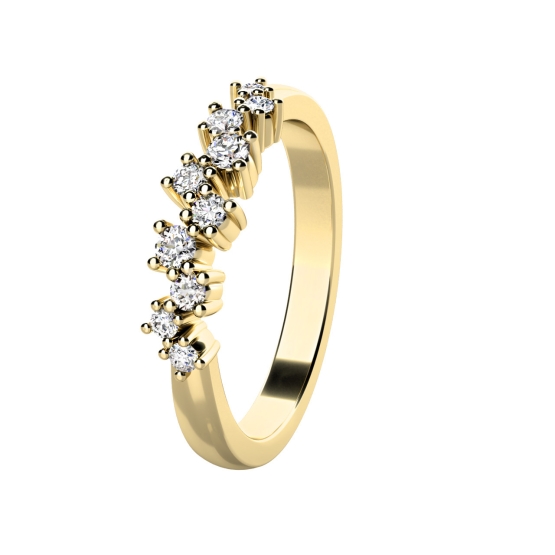 Couple, Jemný prsten Aurion, žluté zlato se zirkony