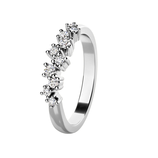 Couple, Jemný prsten Aurion, bílé zlato se zirkony