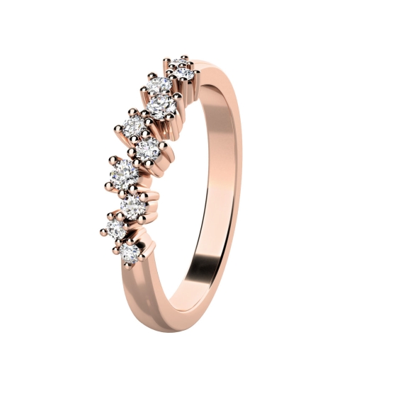 Couple, Jemný prsten Aurion, růžové zlato se zirkony