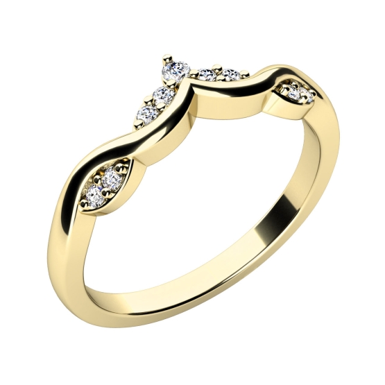 Couple, Decentní prsten Velora, žluté zlato se zirkony
