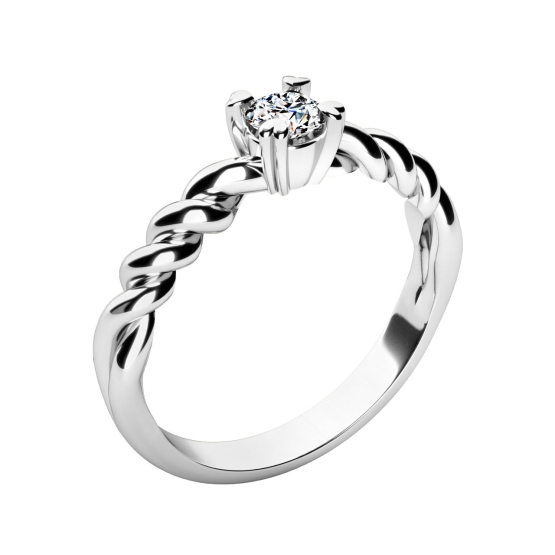 Couple, Zásnubní prsten Tresse, bílé zlato se zirkonem