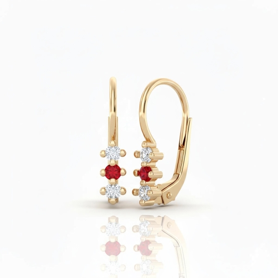 Couple, Dívčí náušnice Lumine, žluté zlato se zirkony