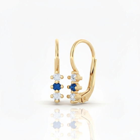 Dívčí náušnice Lumine, žluté zlato se zirkony