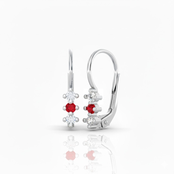 Couple, Dívčí náušnice Lumine, bílé zlato se zirkony