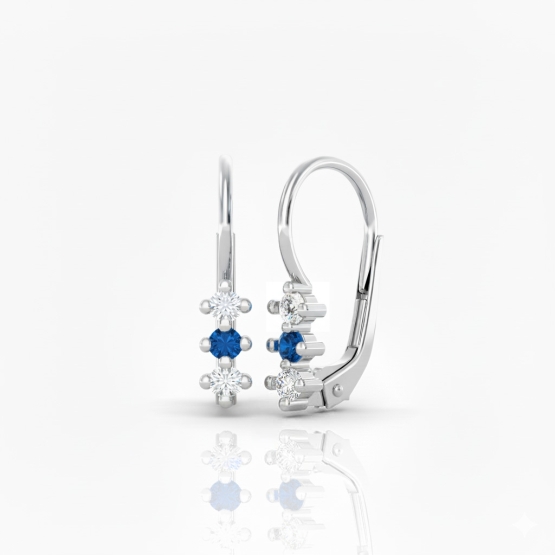 Couple, Dívčí náušnice Lumine, bílé zlato se zirkony