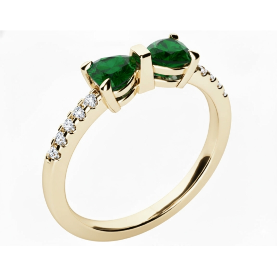 Couple, Jemný prsten Twinelle, žluté zlato se zirkony