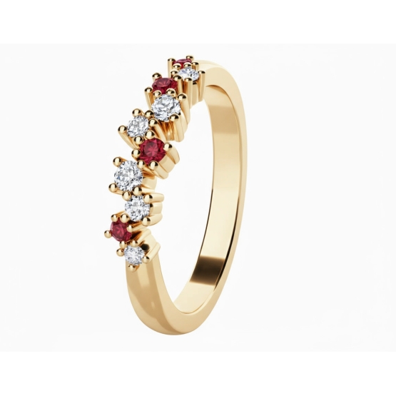 Couple, Jemný prsten Aurion, žluté zlato se zirkony