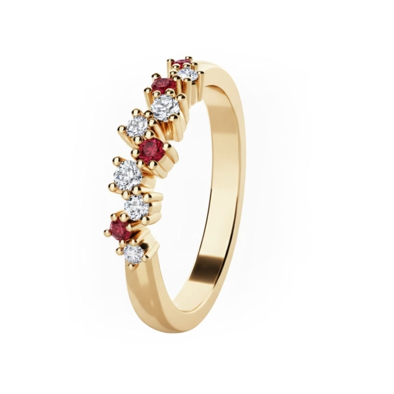 Jemný prsten Aurion, žluté zlato se zirkony