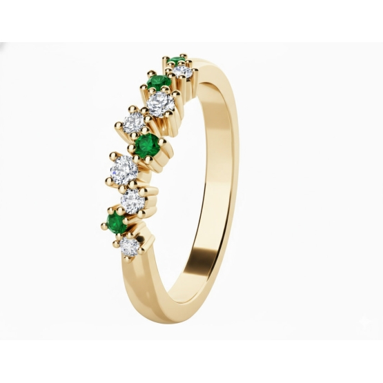 Couple, Jemný prsten Aurion, žluté zlato se zirkony