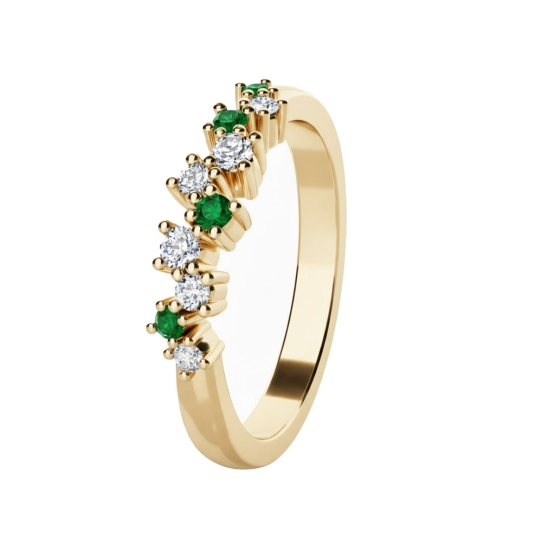 Jemný prsten Aurion, žluté zlato se zirkony