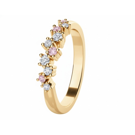 Couple, Jemný prsten Aurion, žluté zlato se zirkony