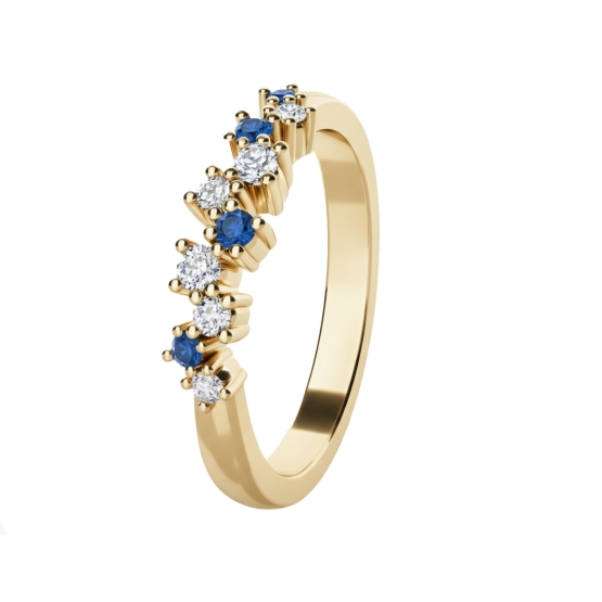 Couple, Jemný prsten Aurion, žluté zlato se zirkony