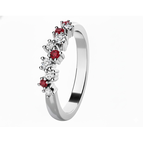 Jemný prsten Aurion, bílé zlato se zirkony