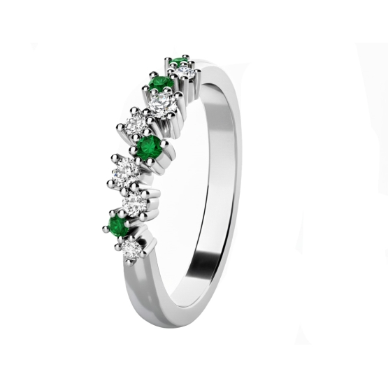 Couple, Jemný prsten Aurion, bílé zlato se zirkony