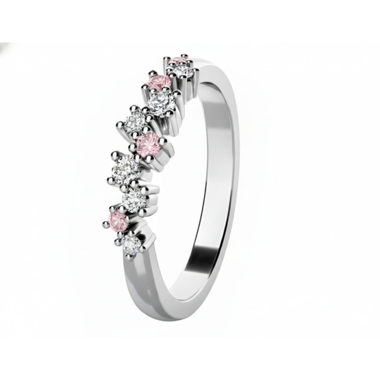 Couple, Jemný prsten Aurion, bílé zlato se zirkony