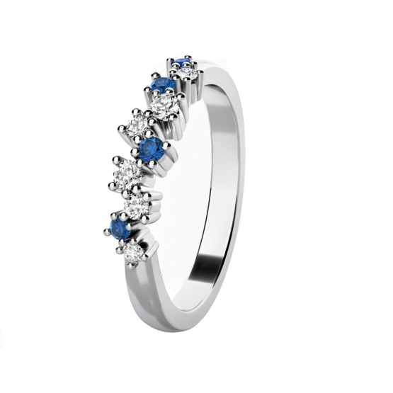 Couple, Jemný prsten Aurion, bílé zlato se zirkony