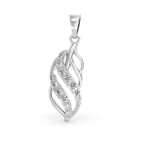 Couple, Elegantní přívěsek Virelia, bílé zlato se zirkony