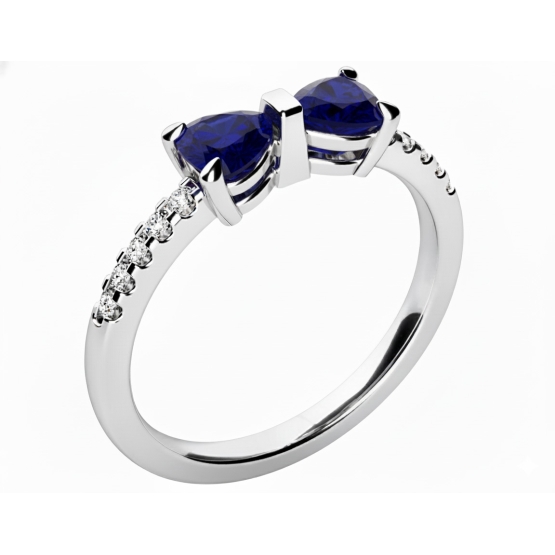 Jemný prsten Twinelle, bílé zlato se zirkony