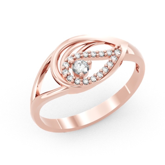 Couple, Elegantní prsten Sigalit, růžové zlato a zirkony