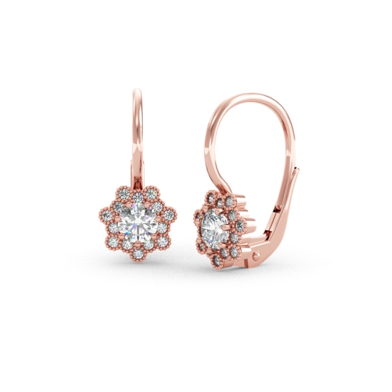 Couple, Dívčí náušnice Liliane, růžové zlato se zirkony