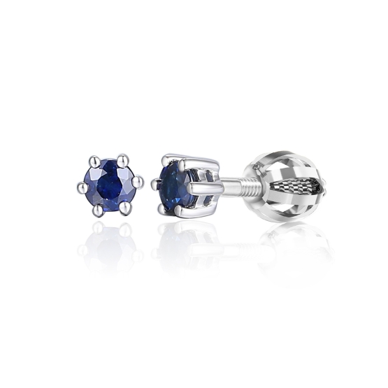 Gems, Luxusní peckové náušnice Stellora se safíry z bílého zlata