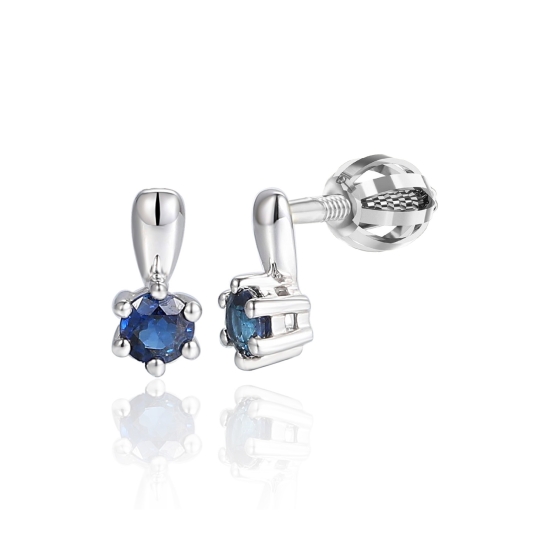 Gems, Luxusní peckové náušnice Nivora se safíry z bílého zlata