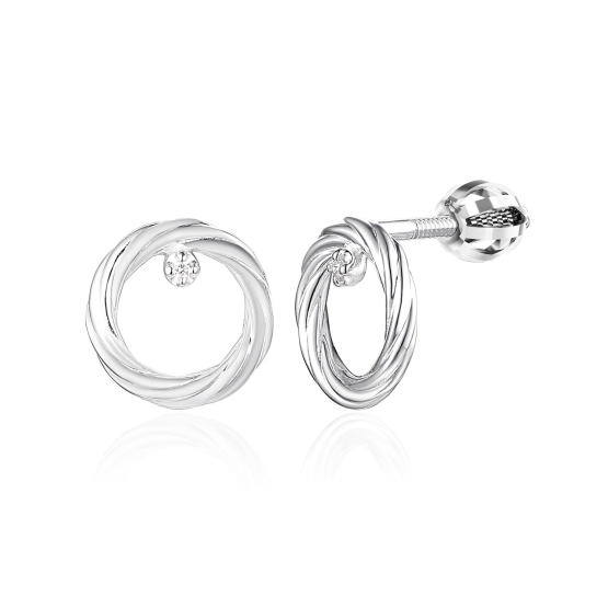 Peckové náušnice Solmira, bílé zlato s brilianty