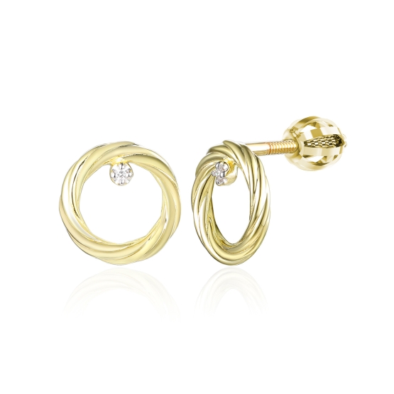 Peckové náušnice Solmira, kombinované zlato s brilianty