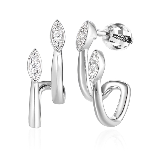 Originální náušnice Livoria, bílé zlato s brilianty