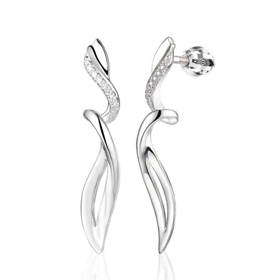 Originální náušnice Virelisa, bílé zlato s brilianty