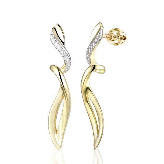 Originální náušnice Virelisa, kombinované zlato s brilianty