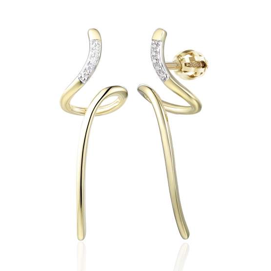 Originální náušnice Elysara, kombinované zlato s brilianty