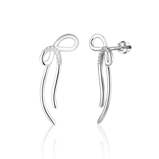 Gems, Originální náušnice Ribelia, bílé zlato s brilianty