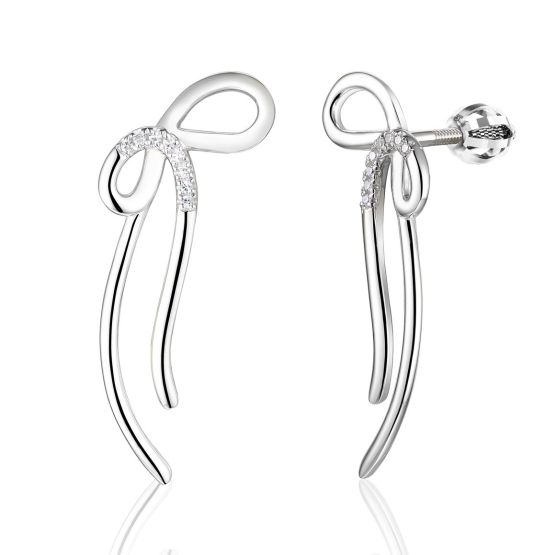 Originální náušnice Ribelia, bílé zlato s brilianty