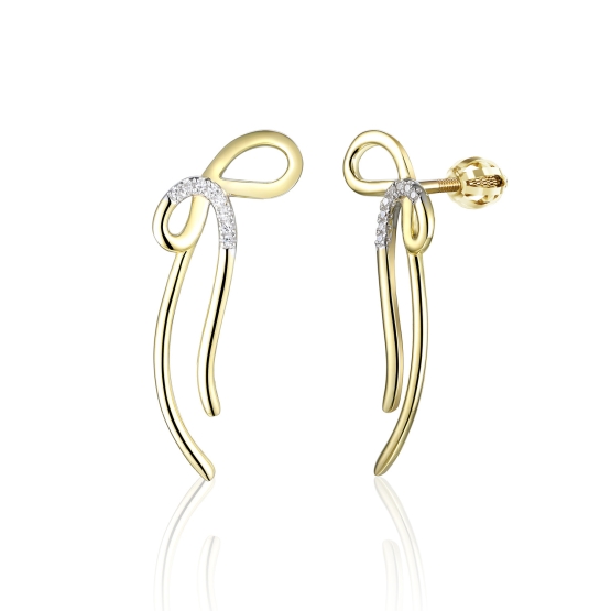 Gems, Originální náušnice Ribelia, kombinované zlato s brilianty